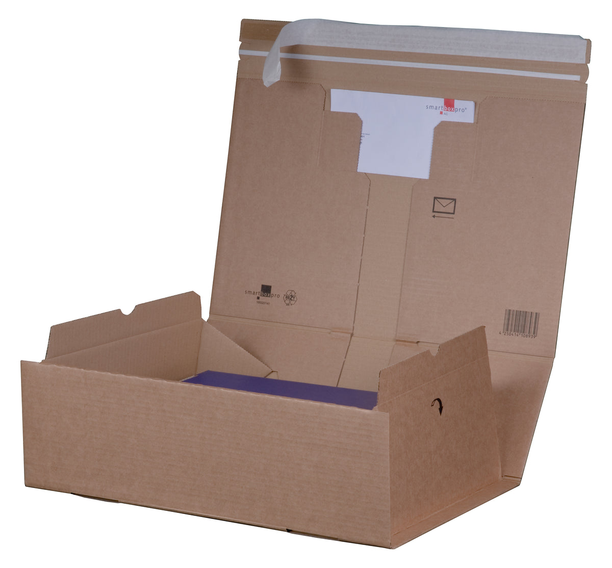 Ordnerversandbox A4+ mit Selbstklebeverschluss und Aufreißfaden, 330 x 290 x 120 mm, braun