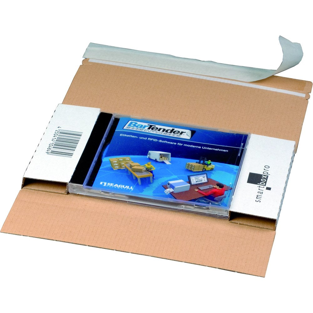 CD-Jewel-Mailer DIN lang 225 x 125 x 12 mm weiß mit Haftklebung und Aufreißfaden