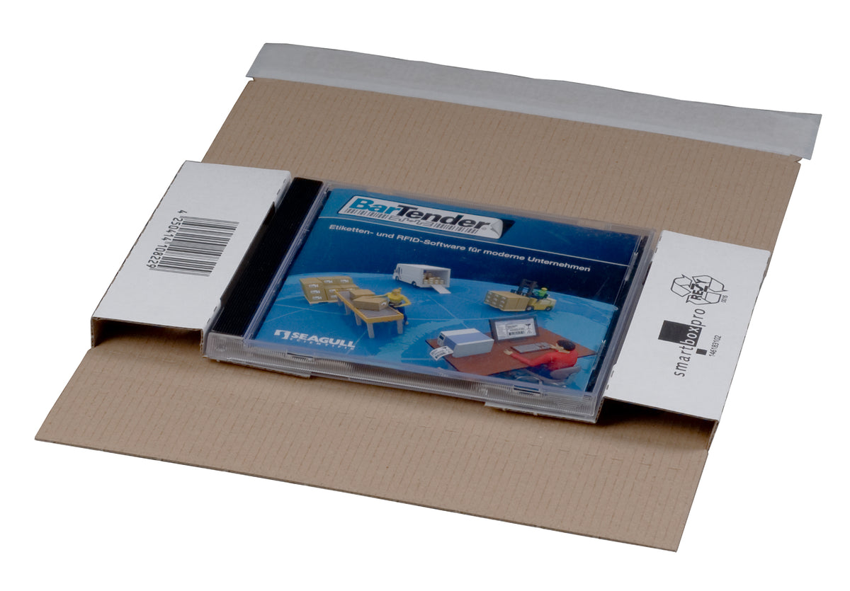 CD-Jewel-Mailer DIN lang 225 x 125 x 12 mm weiß mit Haftklebung und Aufreißfaden