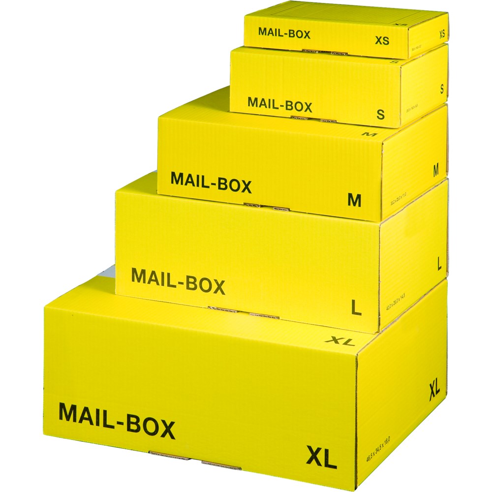 Mail-Box XS wiederverschließbar gelb 247 x 146 x 42 mm