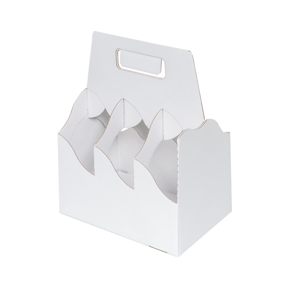 Flaschenträger aus Wellpappe für 6 Flaschen 213 x 140 x 269 mm weiß