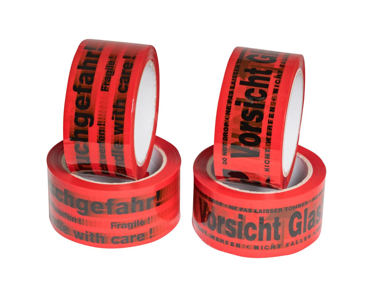 PP Signalklebeband „Vorsicht Glas“ 50 mm x 66 m, 3-sprachig