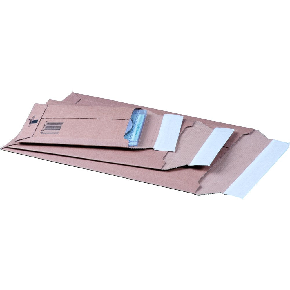 Versandtasche aus Wellpappe A3 335 x 500 x 50 mm mit Selbstklebeverschluss und Aufreißfaden