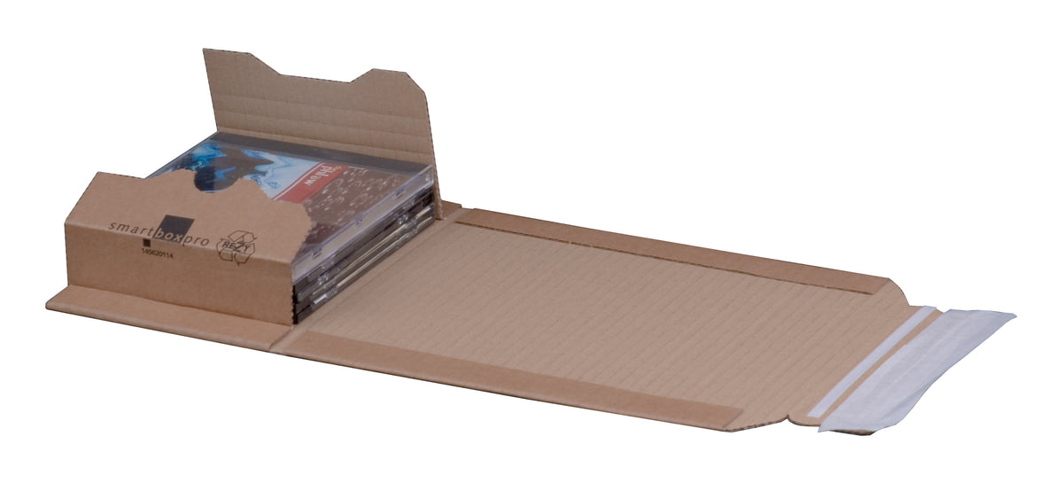 Universalverpackung CD mit Selbstklebeverschluss und Aufreißfaden, braun