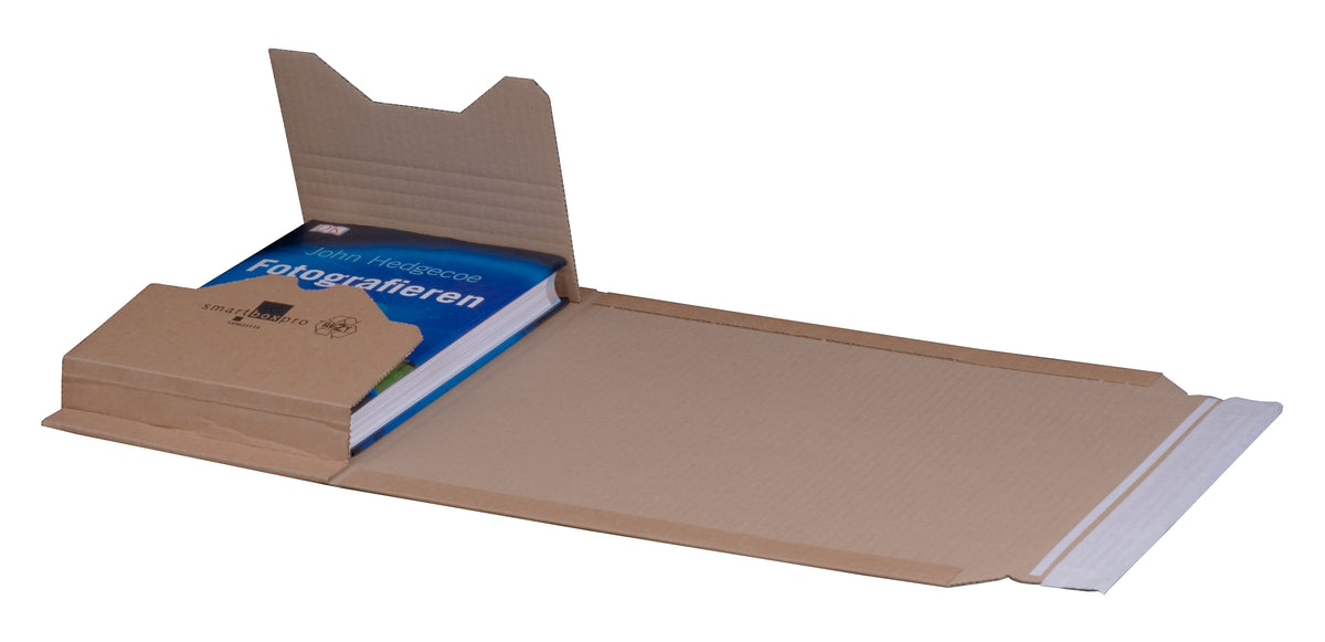 Universalverpackung B5 mit Haftklebung und Aufreißfaden, braun, variable Höhe bis 80 mm