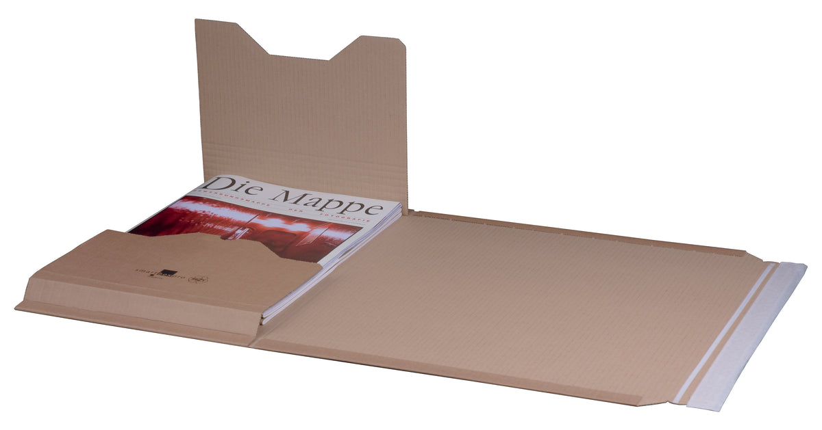 Universalverpackung A3 mit Haftklebung und Aufreißfaden, braun