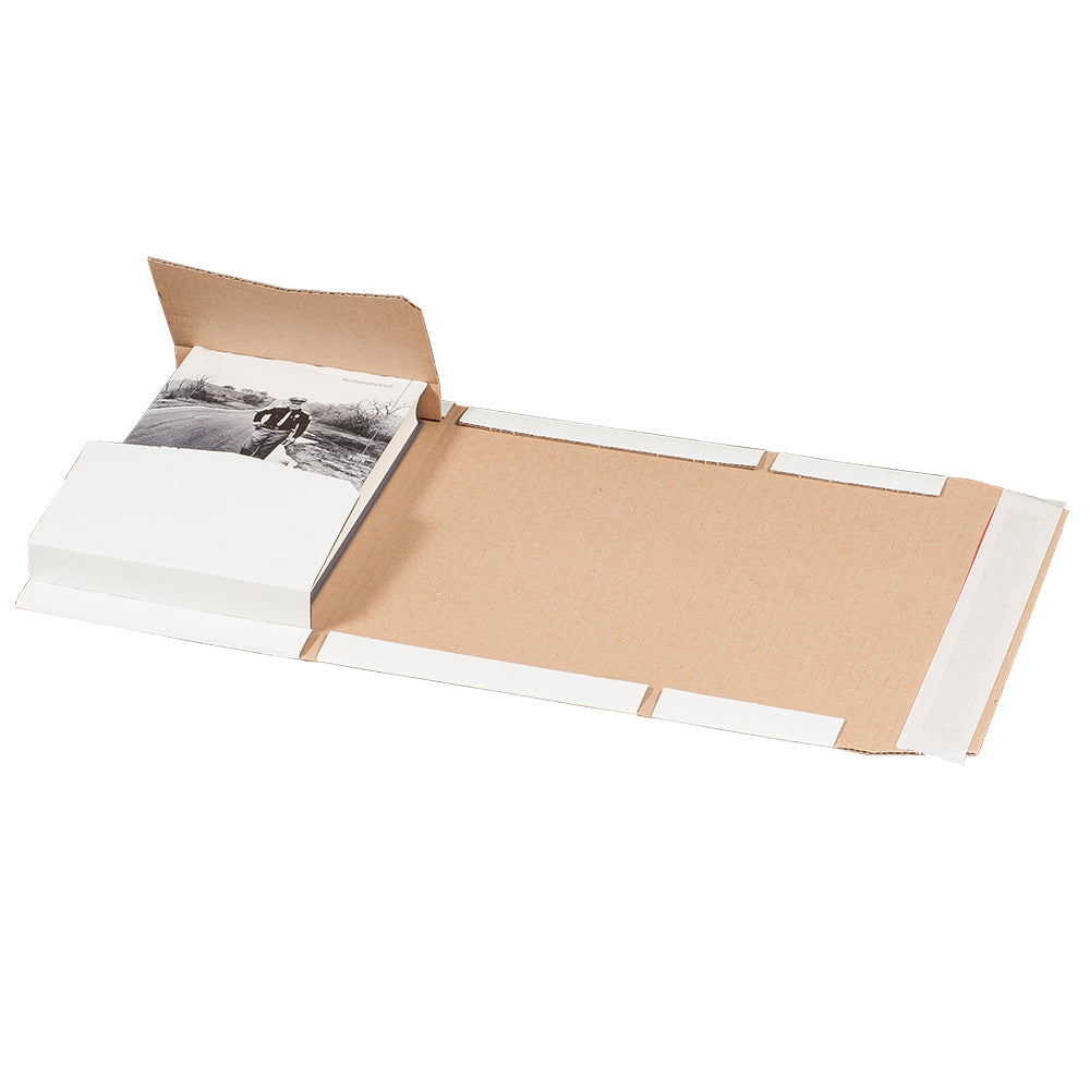 Universalverpackung A5 weiß mit Haftklebung und Aufreißfaden, 217 x 155 x 60 mm