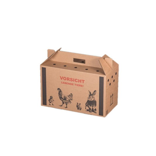 Transportkarton "Lebende Tiere" 477 x 233 x 295 mm, braun