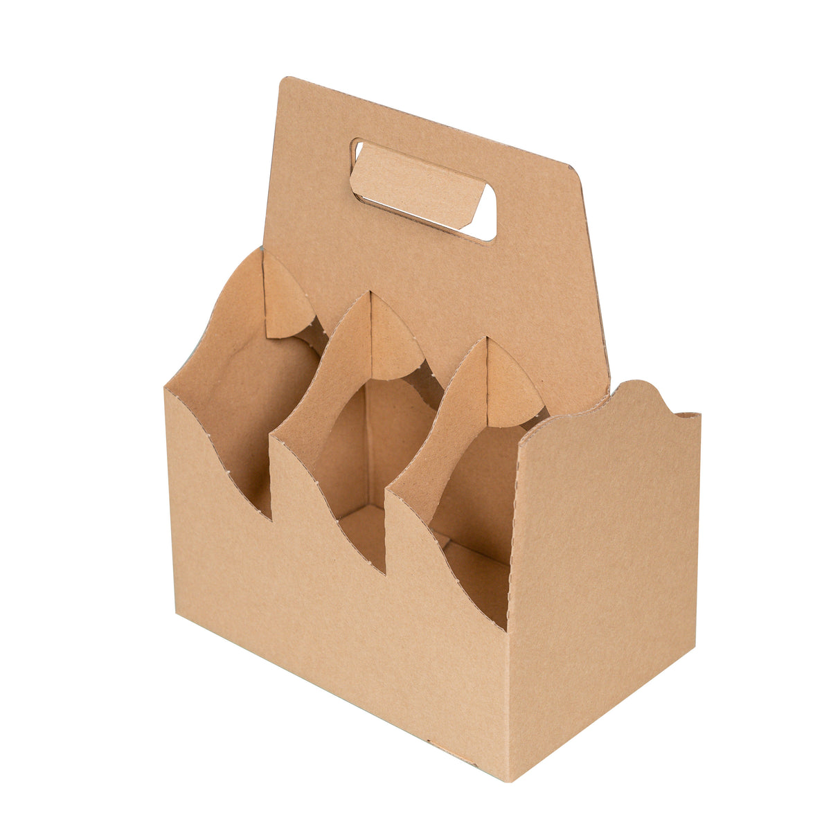 Flaschenträger aus Wellpappe für 6 Flaschen, 213 x 140 x 269 mm, braun