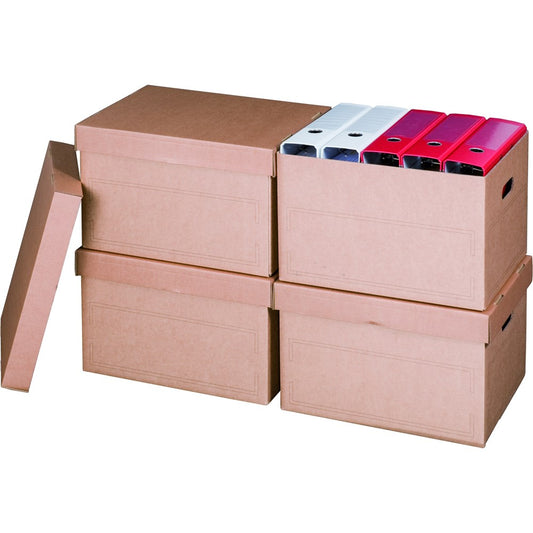 Archivbox 414 x 331 x 266 mm, braun, mit Deckel, wiederverschließbar