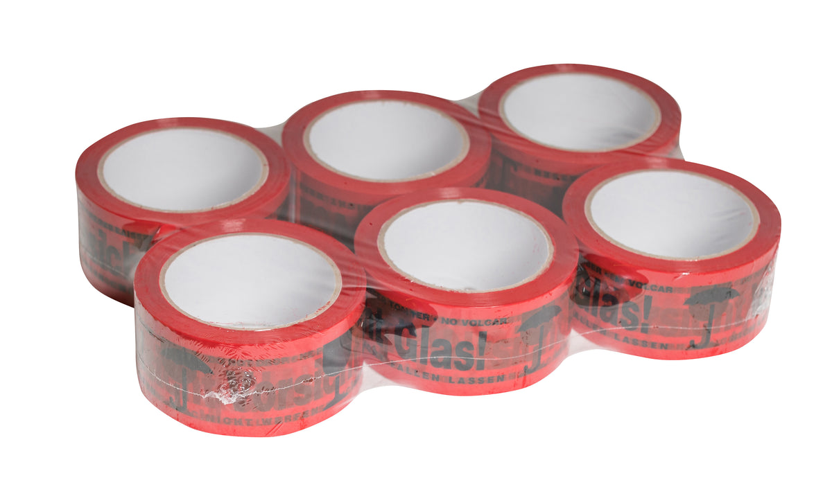 PP Signalklebeband „Vorsicht Glas“ 50 mm x 66 m, 3-sprachig